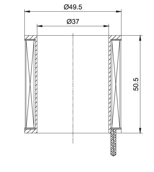 非塑封類(lèi)引線(xiàn)式液壓船舶用電磁閥線(xiàn)圈結(jié)構(gòu)尺寸圖